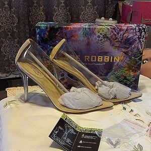 Glass like clear plastic sexy comfort heels